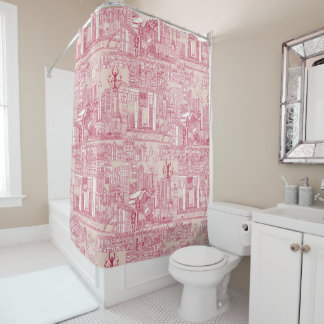 Cortina De Ducha Toronto toile viva magenta durazno polvo