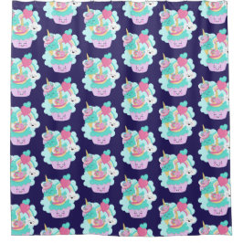 Cortina De Ducha Torta dulce y patrón de helado feliz