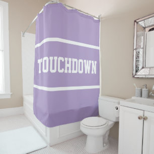 Cortina De Ducha TOUCHDOWN Deportivo de Color Purpura Claro con Fra