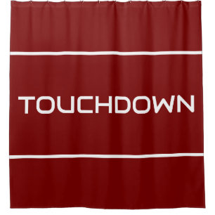 Cortina De Ducha TOUCHDOWN Rayas de texto modernas blancas sobre ro