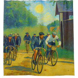 Cortina De Ducha Tour de France First Race 1903 van Gogh Redux