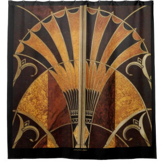 CORTINA DE DUCHA TRABAJO INLADO DE VENTILADOR DE ART DECO