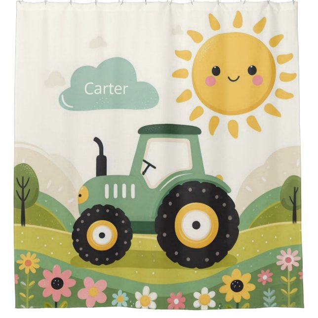 Cortina De Ducha Tractor/granja personalizado (Anverso)