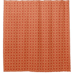 Cortina De Ducha Traste chino del art déco, mandarina