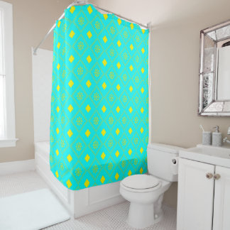 Cortina De Ducha Trendy Aquatic Yellow Pattern Shower Curtain