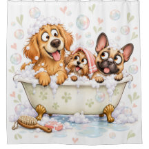 Tres perros en la bañera divertida decoración de b