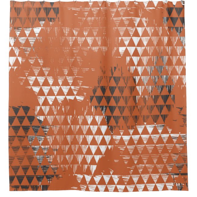 Cortina De Ducha Triangles Seamless: Fondo Naranja (Anverso)