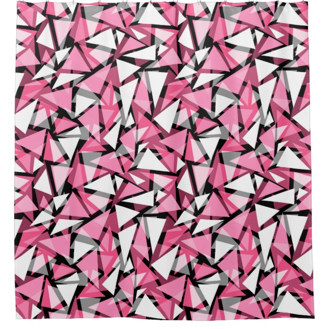 Cortina de ducha Triángulos geométricos sin soldad (Anverso)