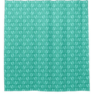 Cortina De Ducha Tribal azteca de Ikat - turquesa y aguamarina