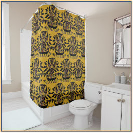 Cortina De Ducha Tribal Ethnic Tattoo Pattern 