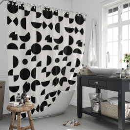 Cortina De Ducha Tribal geométrica elegante y blanco moderno