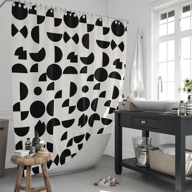 Cortina De Ducha Tribal geométrica elegante y blanco moderno (White Modern Elegant Geometric Tribal Shower Curtain)