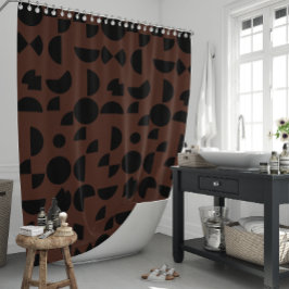 Cortina De Ducha Tribal geométrica elegante y marrón moderno