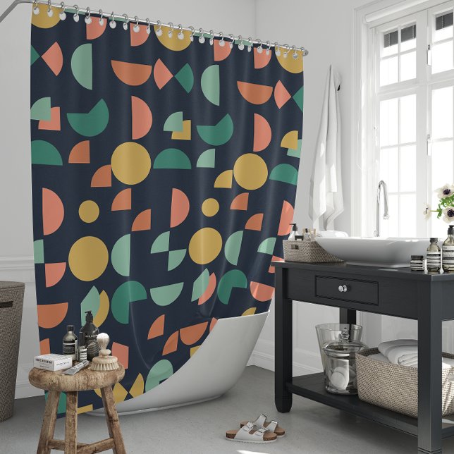 Cortina De Ducha Tribal Geométrica Retro Moderno y Elegante (Retro Modern Elegant Geometric Tribal Shower Curtain)