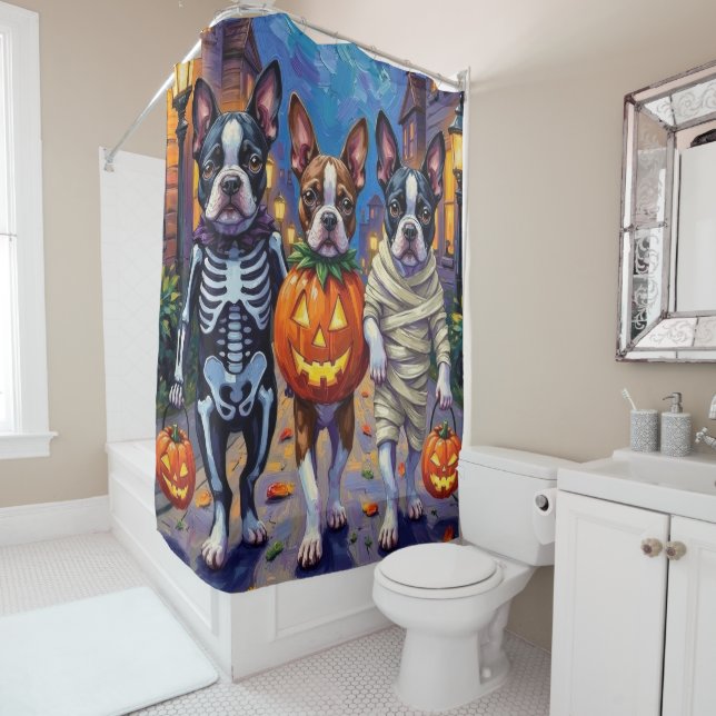 Cortina De Ducha Trípoli o tratamiento de perros de Boston Terrier  (In situ)