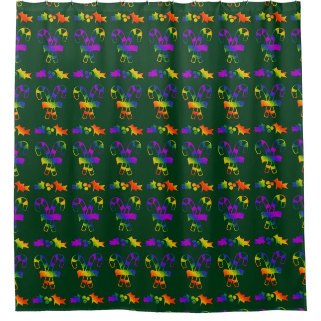 Cortina De Ducha Trippy Holly Canes (Anverso)
