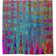 Trippy Sky Blue Resumen Olas atómicas retro