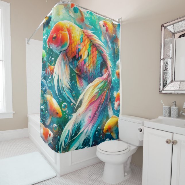 Cortina De Ducha Tropical Fish Shower Curtain (In situ)