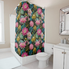 Cortina De Ducha Tropical Jungle Pattern Lush Botanical Aesthetic 