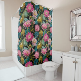 Cortina De Ducha Tropical Jungle Pattern Lush Botanical Aesthetic