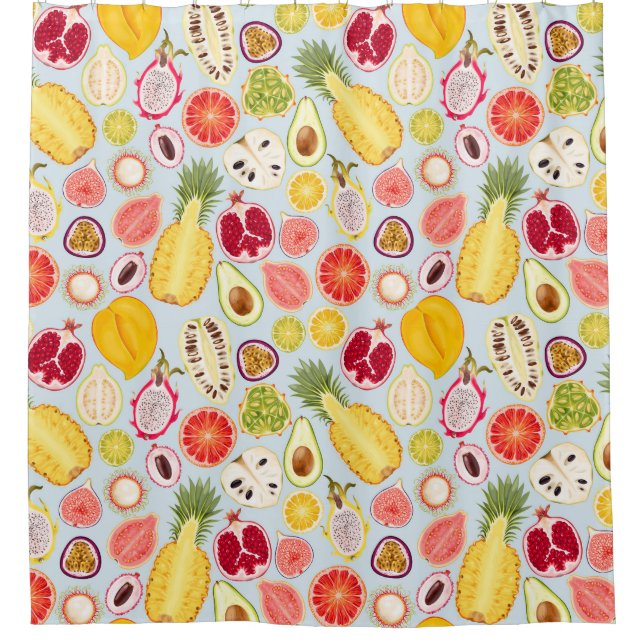 Cortina De Ducha Tropical Pattern Shower Curtain (Anverso)