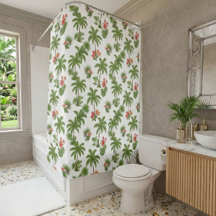 Cortina De Ducha Tropical Shower Curtain with Palms 