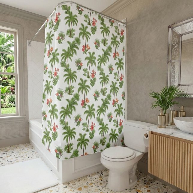 Cortina De Ducha Tropical Shower Curtain with Palms  (Subido por el creador)