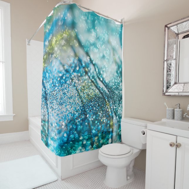 Cortina De Ducha Tropical Summer Oceanic Glitter Glam 2 (In situ)