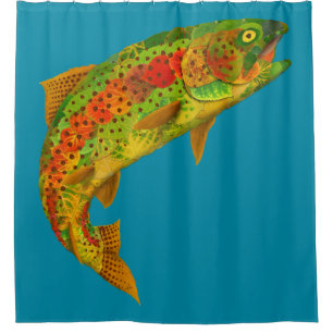 Cortina De Ducha Trucha arco iris de hoja de lápiz 5
