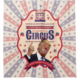 Cortina De Ducha Trump Es Un Payaso - Un Poster De Circo Vintage