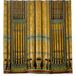 Cortina De Ducha Tubos verdes y dorados