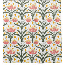 Tulipanes rosados con patrón de vegetación