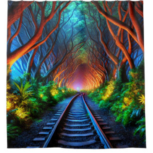 Cortina De Ducha Túnel de pistas de tren