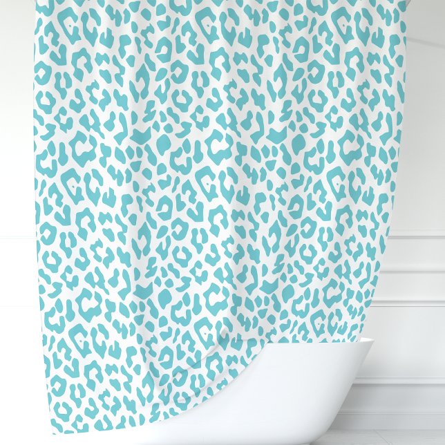 Cortina De Ducha Turquesa y Leopardo Blanco (Subido por el creador)
