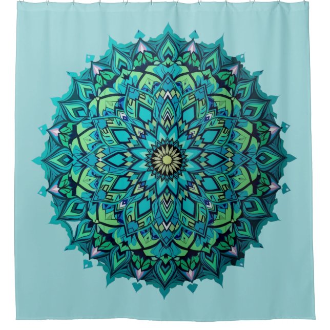 Cortina De Ducha Turquoise Mandala (Anverso)