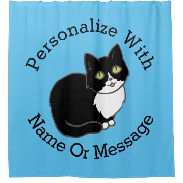 Cortina De Ducha Tuxie Tuxedo Cat (Anverso)