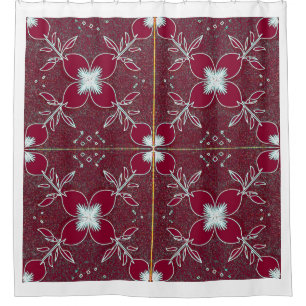 Cortina De Ducha Un elegante patrón floral de color magenta