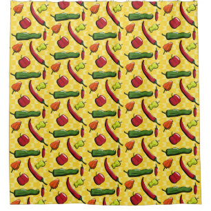 Cortina de ducha Un mundo de chiles picantes