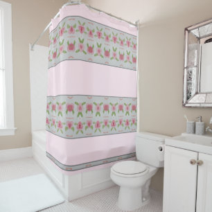 Cortina De Ducha Una flor rosada chic de Shabby