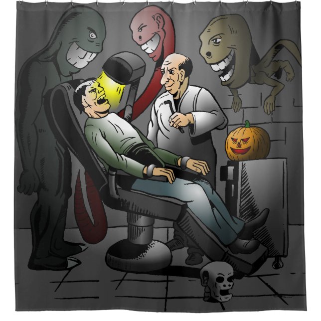 Cortina De Ducha Una noche de Halloween en el dentista (Anverso)