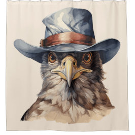 Cortina De Ducha Una pichón divertida con un gorra de vaquero, acua