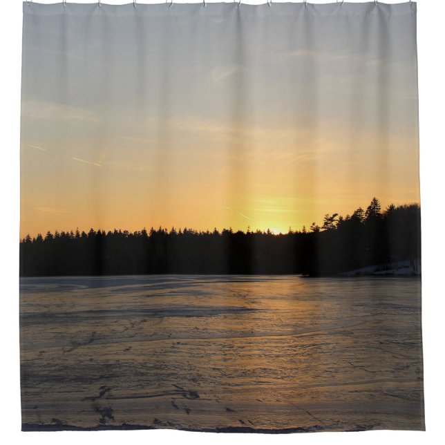 Cortina De Ducha Una puesta del sol congelada (Anverso)