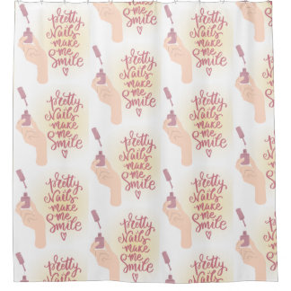 Cortina De Ducha uñas cita uñas salón polaco decorando ideas