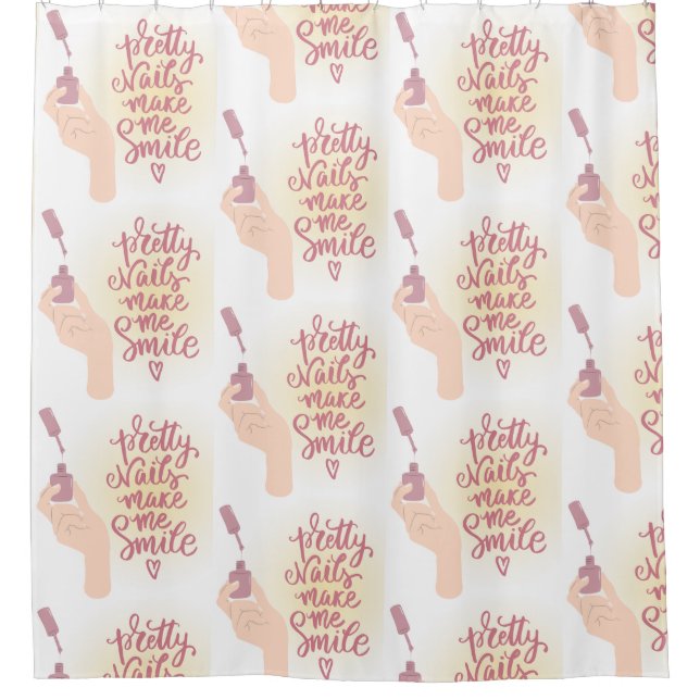 Cortina De Ducha uñas cita uñas salón polaco decorando ideas (Anverso)