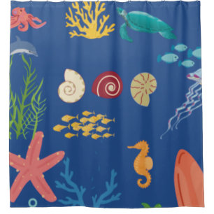 Cortina De Ducha “Underwater Paradise: Sea Creatures curtin