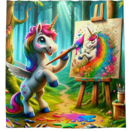 Cortina De Ducha Unicorn Painter