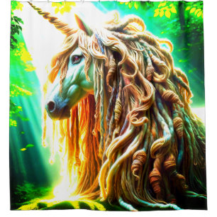 Cortina De Ducha Unicornio con candados