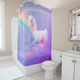 Cortina De Ducha Unicornio y arcoiris