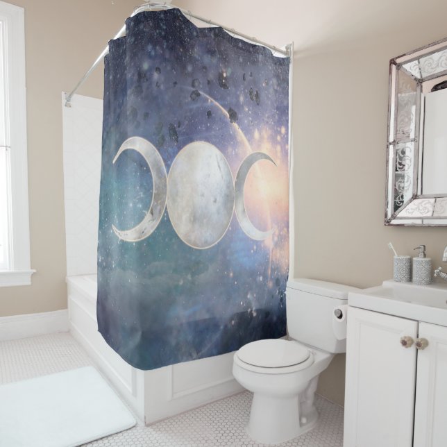 Cortina De Ducha Universo Celestial Triple Diosa Luna Moonstone (In situ)