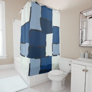 Cortina De Ducha Urban Geo Cobalt Cool Hero Pattern